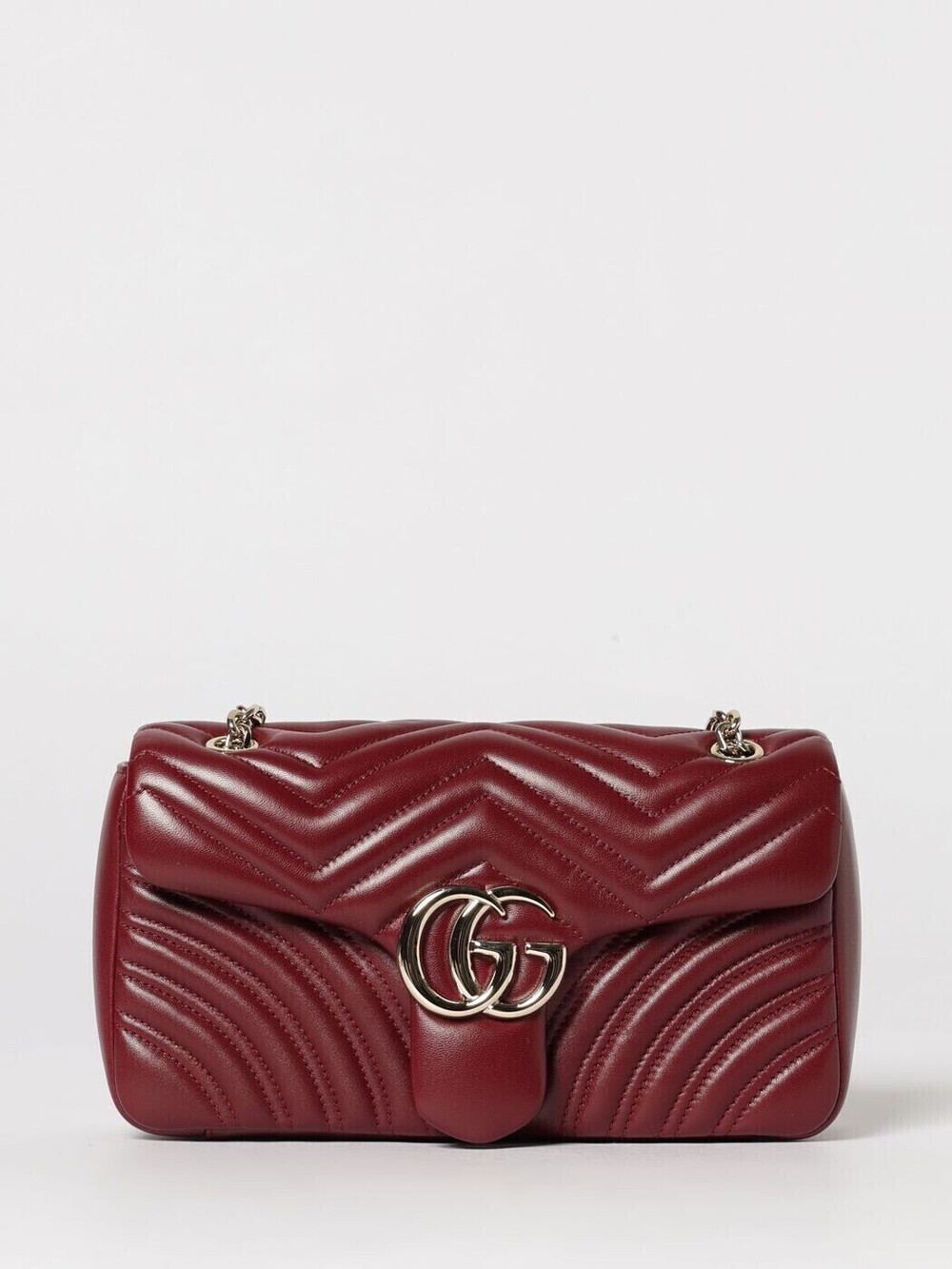 Gucci GG Marmont Matelasse Crossbody Shoulder Bag Leather Red